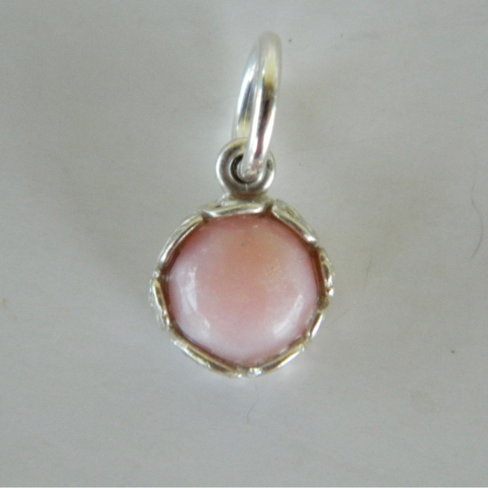Solid 925 Sterling Silver Opal Charm Dangle - image 1